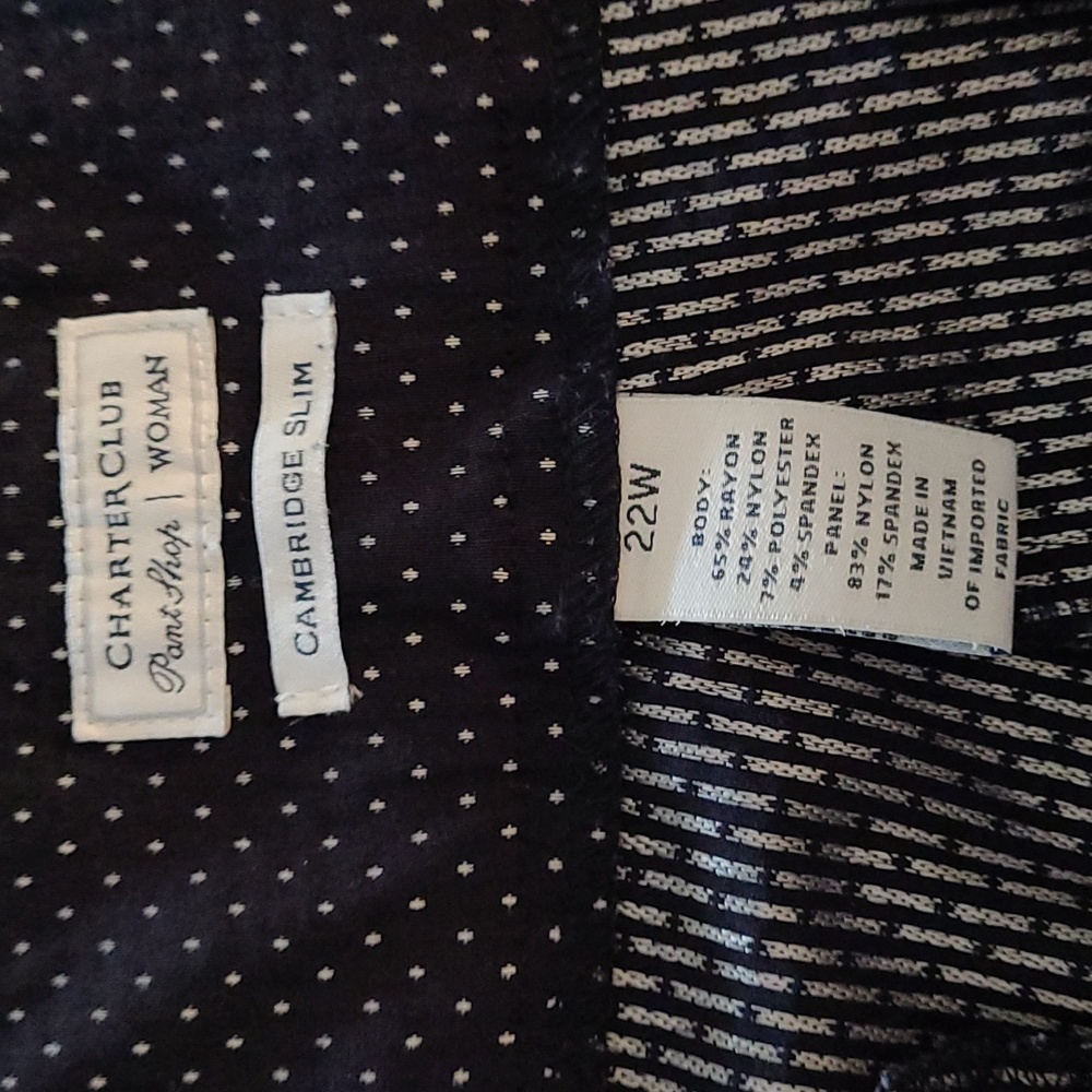 Charter Club Women's Cambridge Slim, Dark Blue with White specks, Plus Size 22W - Picture 2 of 8
